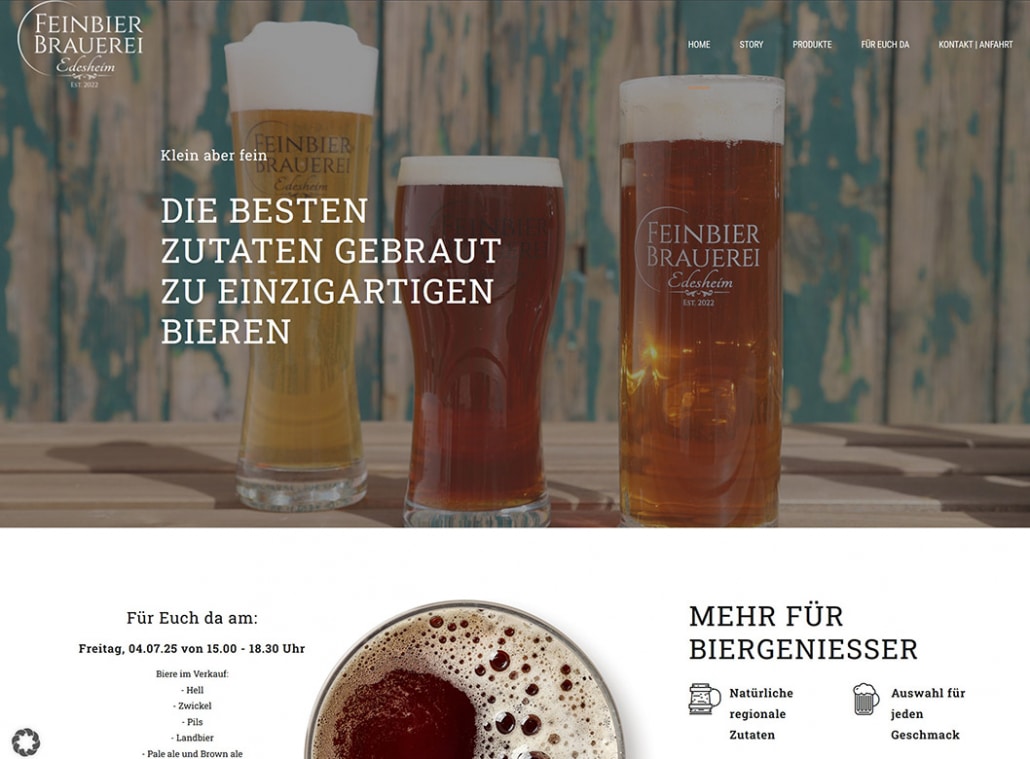 Neue Website der Feinbier Brauerei Edesheim online
